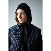 MHL.Knitted Hood in Dark Navy Lambswool