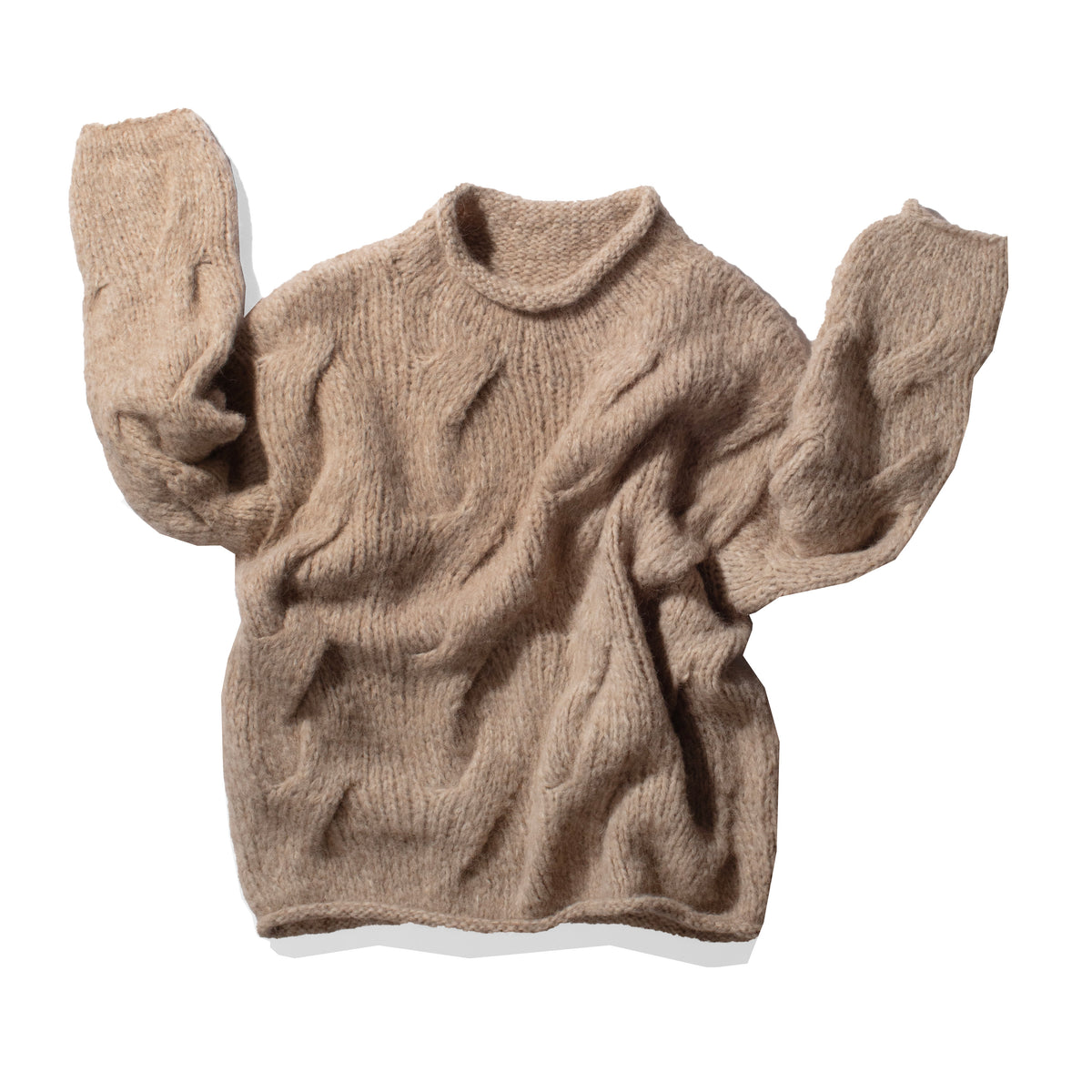Lauren Manoogian Handknit Cable Rollneck in Husk – JUDITH