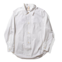 MHL. Longline Shirt in White Compact Cotton Poplin