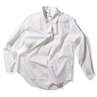 MHL. Longline Shirt in White Compact Cotton Poplin