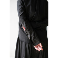 Pas de Calais Cotton Checkered Crewneck Shirt in Black