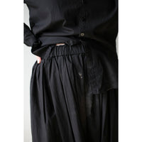 Pas de Calais Cotton Checkered Gathered Skirt in Black