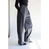Nomia Wide Leg Pleated Trouser in Charcoal