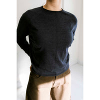 Pas de Calais Washable Cotton Linen Crew Neck Pullover in Indigo