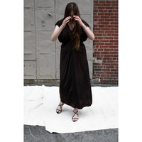 Apiece Apart Monde Drape Bias Maxi Dress in Black Coffee