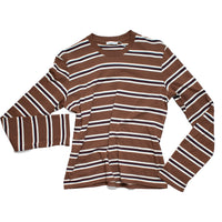 Kallmeyer Wynn Long Sleeve T-Shirt in Rust Multi Stripe