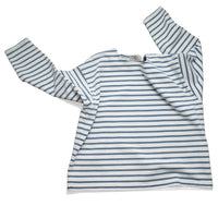 Ichi Antiquités Stripe Pullover in White x Blue