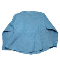 Ichi Antiquités Indigo Linen Cache-Coeur Shirt in Light