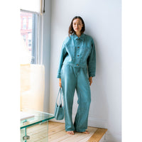 Sayaka Davis Cropped Jacket in Aqua
