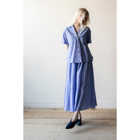 Apiece Apart Valenti Button Up in Microstripe Blue & Cream