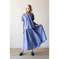 Apiece Apart Valenti Button Up in Microstripe Blue & Cream