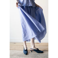 Apiece Apart Hanne Tie Maxi Skirt in Microstripe Blue & Cream