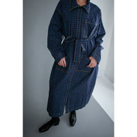 Kasmaria Trench Dress in Blue Windowpane Check