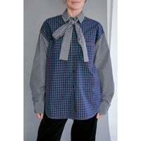 Kasmaria Combo Shirt with Tie in Check Combo
