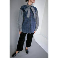 Kasmaria Combo Shirt with Tie in Check Combo
