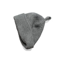MHL. Simple Ribbed Beanie in School Grey British Wool
