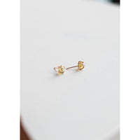 Melissa Joy Manning Small Prong Set Herkimer Cut Stud Earrings in 14k Gold and Citrine