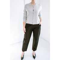 Pas de Calais High Density Linen Cotton Pants in Black