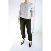 Pas de Calais High Density Linen Cotton Pants in Black