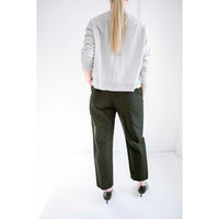 Pas de Calais High Density Linen Cotton Pants in Black