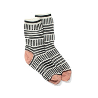 Hansel from Basel Tulle Mix Stripe Sheer Crew in Black