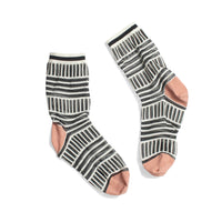 Hansel from Basel Tulle Mix Stripe Sheer Crew in Black