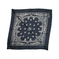 Margaret Howell Paisley Bandana in Navy/Stone Silk
