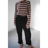 Kallmeyer Wynn Long Sleeve T-Shirt in Rust Multi Stripe