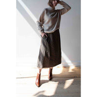 Pas de Calais Herringbone Semi Flared Skirt in Beige