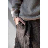 Pas de Calais Herringbone Semi Flared Skirt in Beige