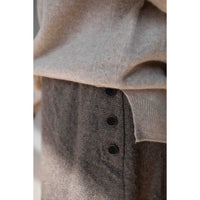 Pas de Calais Herringbone Semi Flared Skirt in Beige