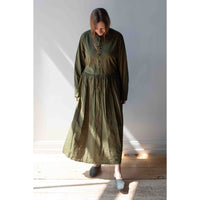 Pas de Calais Cotton Typewriter Dress in Khaki