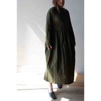 Pas de Calais Cotton Typewriter Dress in Khaki