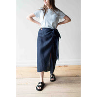 Apiece Apart Lexi Sarong Skirt in Navy