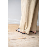 Nomia Drawcord Pleated Trouser in Sand