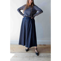 Pas de Calais Natural Denim Skirt in Indigo