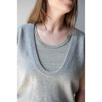Ichi Antiquités Undyed Tank Top in Gray