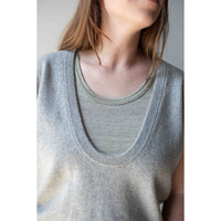 Ichi Antiquités Undyed Tank Top in Gray
