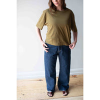 MHL. Simple T-Shirt in Moss Organic Cotton Linen Jersey