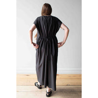 Black Crane Shirred Jumpsuit in Black