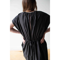Black Crane Shirred Jumpsuit in Black