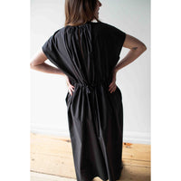 Black Crane Shirred Jumpsuit in Black
