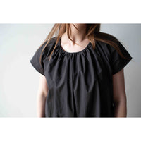 Black Crane Shirred Jumpsuit in Black