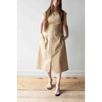 Nomia Zip Front Sleeveless Dress in Sand