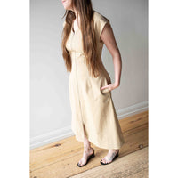 Nomia Zip Front Sleeveless Dress in Sand