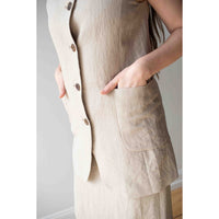 Sayaka Davis Long Vest in Twine