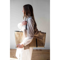 Bembien Margot Plage Tote in Black Rattan