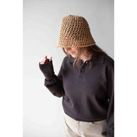 Tsuyumi Rough Crocheted Cloche in Tan