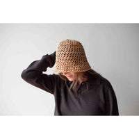 Tsuyumi Rough Crocheted Cloche in Tan