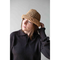 Tsuyumi Rough Crocheted Cloche in Tan